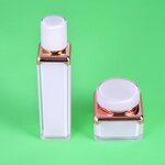 Cosmetic Set - Manufacturer Rose Gold 50ml Lotion Pump Acrylic Cream Jar Skin Care Set