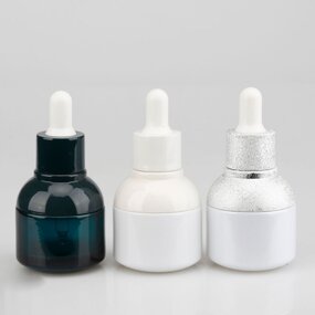 Serum Bottle - Manufacturer 15ml Frosted White Black Glass Essential Oil With Dropper