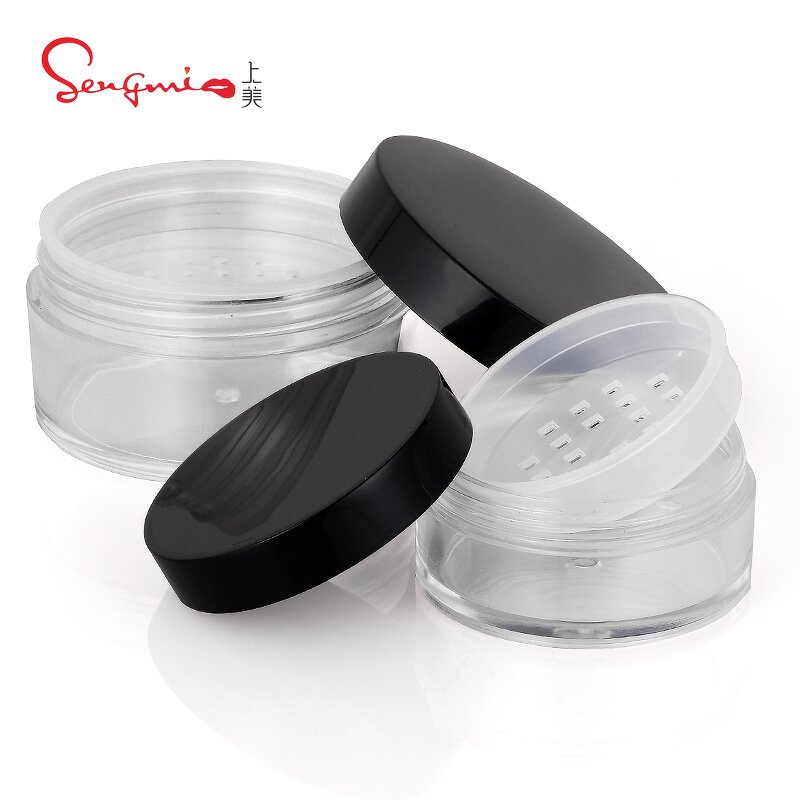 Loose Powder Case - Manufacturer Custom Logo Sifter Plastic Empty Powder Jar
