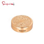 Compact Powder Case - Manufacturer Luxury Round Gold Rose Flower Engraved With Mirror