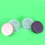 Loose Powder Case - Manufacturer 3/4 Well Round Clear Transparent With Gold Lid