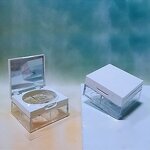 Loose Powder Jar - Manufacturer Clear Square Plastic With Mirror and Sifter