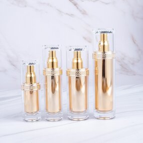 Cosmetic Bottle - Manufacturer 30ml-120ml Golden PP Plastic Unique Fancy Skincare Lotion