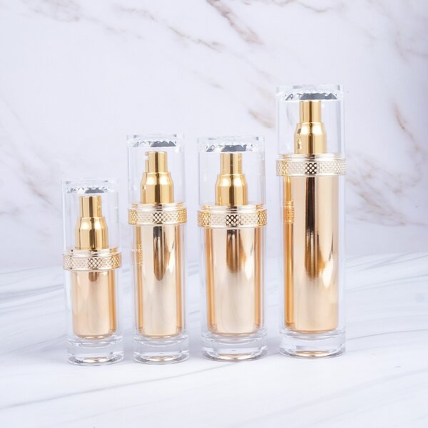 Cosmetic Bottle - Manufacturer 30ml-120ml Golden PP Plastic Unique Fancy Skincare Lotion