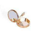 Compact Powder Case - Manufacturer Luxury Round Gold Rose Flower Engraved With Mirror