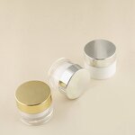 Cosmetic Jar - Manufacturer 50g Transparent Gold Acrylic Plastic Metalized Cap Skincare