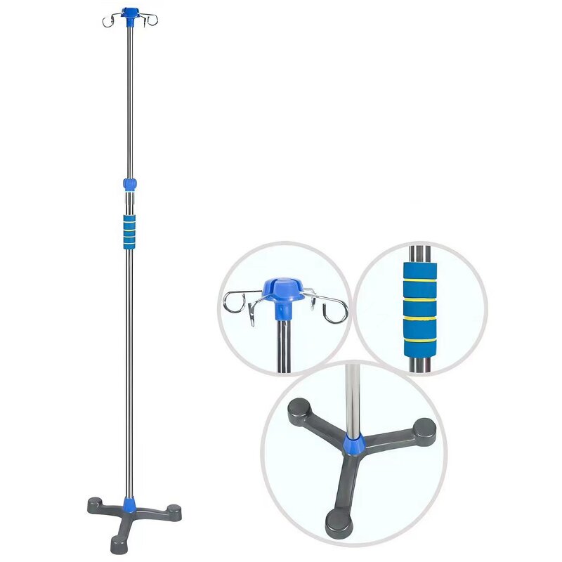 IV Pole Manufacturer - Portable Foldable 5 Legs Adjustable Stainless