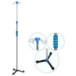 IV Pole Manufacturer - Portable Foldable 5 Legs Adjustable Stainless