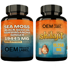 Shilajit Capsules - Manufacturer Vegan GMO-Free Ashwagandha Ginseng Memory Sleep