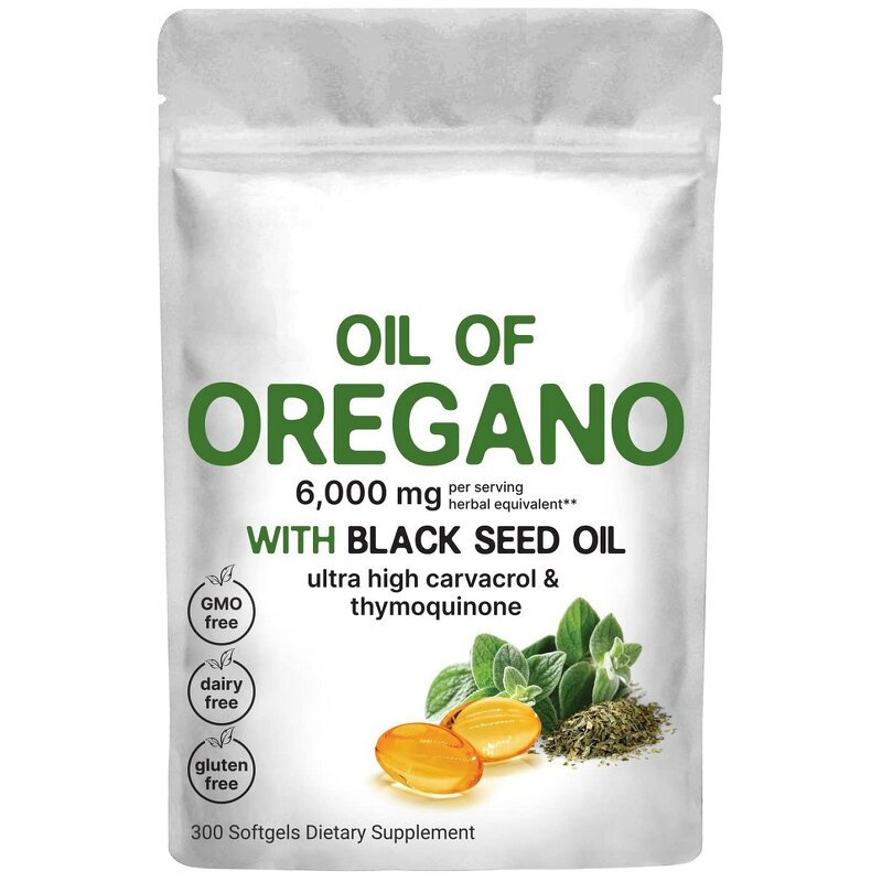 Oil of Oregano Manufacturer - 500mg Softgels with Black Seed Oil Immune Support