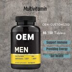 Men's Multivitamin - Manufacturer OEM Custom Daily Energy Immune C Zinc 90/150/240ct