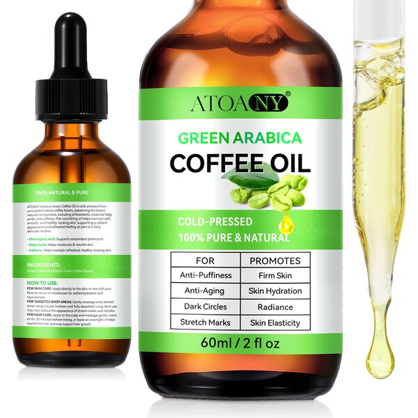 Green Coffee Oil - Manufacturer 60ml Cold Pressed Organic Hydration Face Body Hair