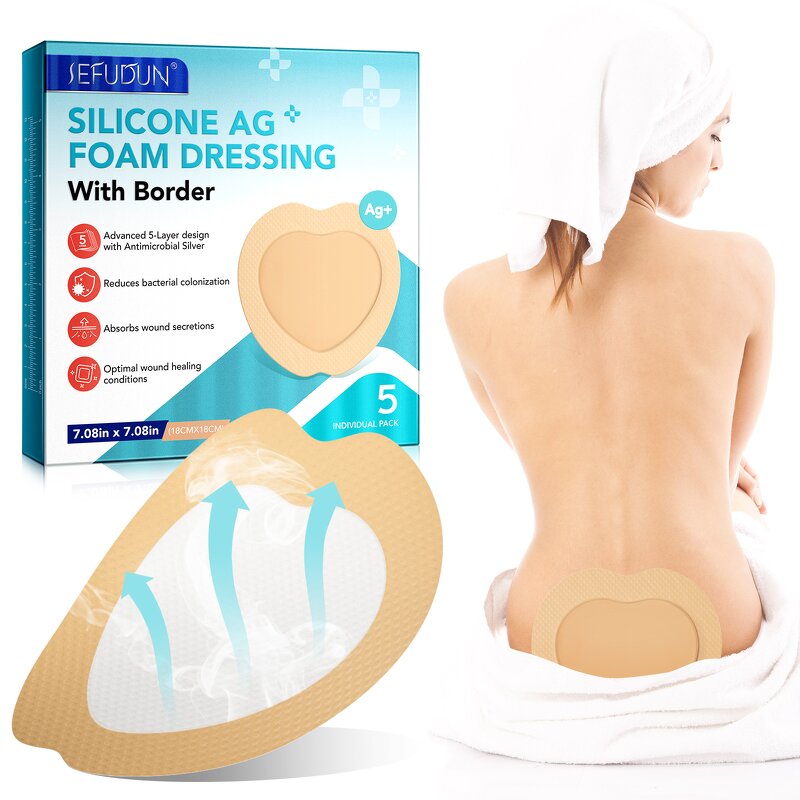 Silicone Foam Dressing - Manufacturer 7.08in*7.08in Waterproof Ag Wound Care