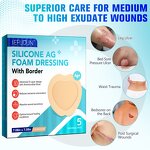 Silicone Foam Dressing - Manufacturer 7.08in*7.08in Waterproof Ag Wound Care
