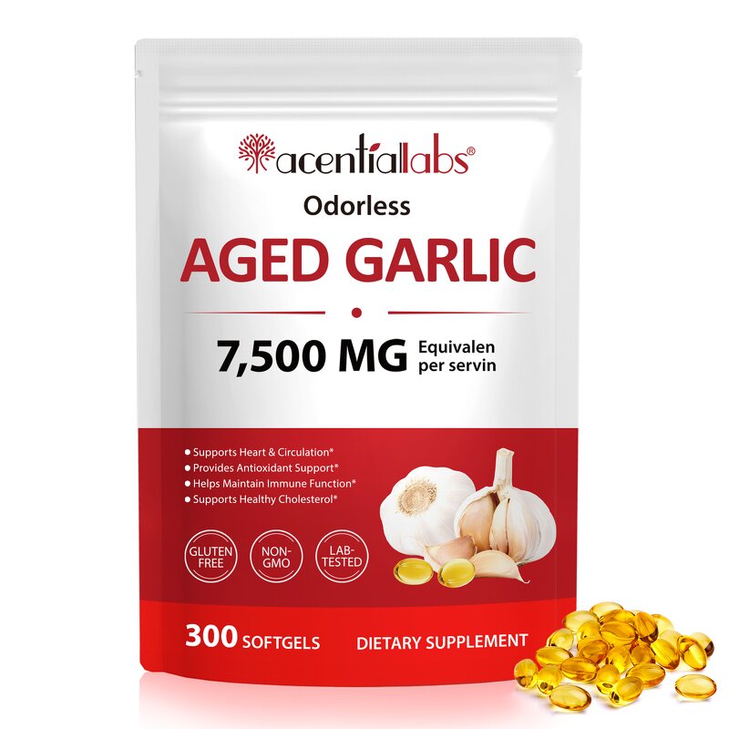 Garlic Extract Softgels - Manufacturer Gluten-Free Odorless Aged Immune Wellness