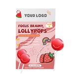 Brainy Lollipop - Manufacturer Watermelon Strawberry Omega 3 B6 B12 Focus