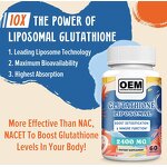 Glutathione Softgels - Manufacturer 2400mg Liposomal Detox Immune Skin Brighten