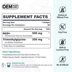 NAD+ Softgels - Manufacturer 500mg Brain Function DNA Repair Maximum Absorption