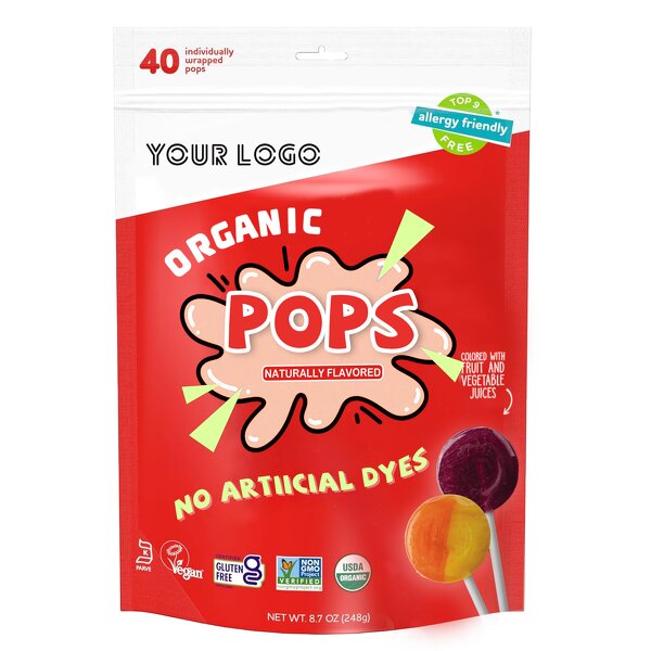 Fruit Lollipops - Manufacturer Allergy Friendly Natural Various Flavored Candies