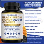 Black Seed Oil Gummies - Manufacturer Private Label Organic 60Pc Maca Honey