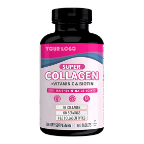 Super Collagen Tablets - Manufacturer Vitamin C Biotin 180Ct Skin Hair Joint