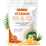 Vitamin D3 K2 Capsules - Manufacturer OEM/ODM Immune Heart Bone Health Easy Swallow