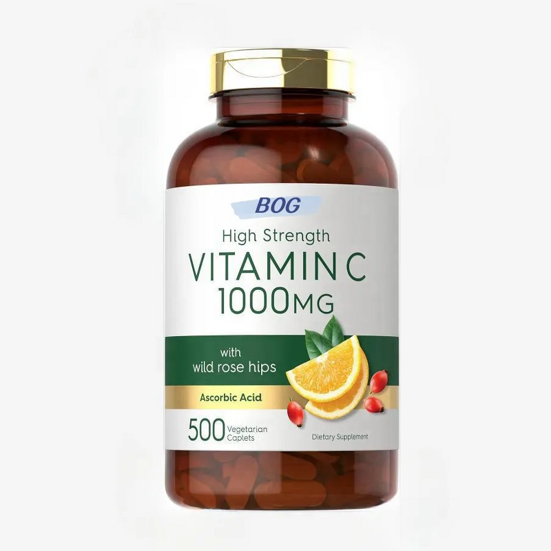 Vitamin C Caplets - Manufacturer 1000mg Wild Rose Hips Non-GMO Immune 500Ct