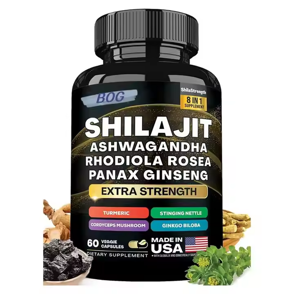 Shilajit Supplement - Manufacturer OEM/ODM 8-in-1 Ashwagandha Ginseng Energy Stress