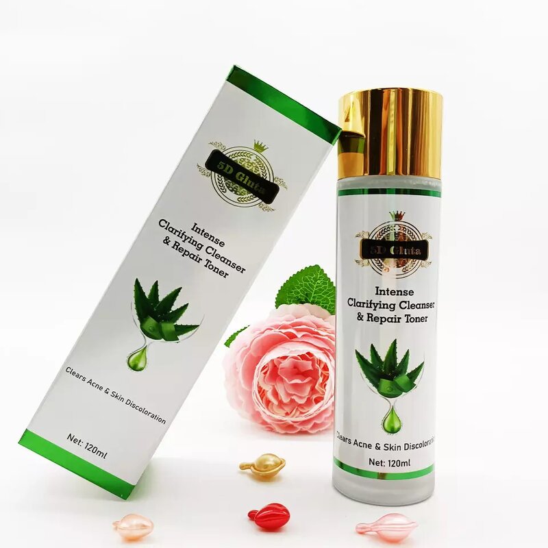 Gluta Face Wash Toner - Manufacturer Organic Facial Cleanser and Repair Toner Set