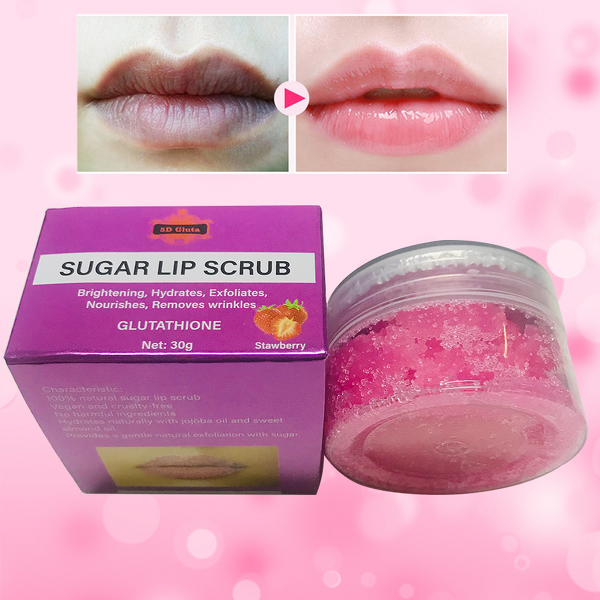 5D Gluta Lip Scrub - Manufacturer Sugar Brightening Hydrates Exfoliates Nourishes