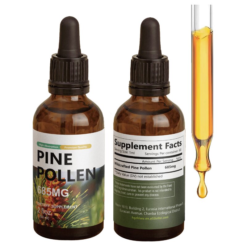 Pine Pollen Tincture Manufacturer - Natural Sugar Free Antioxidant Liquid