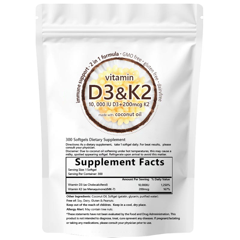 Amazon Hot Cross-Border Vitamin D3 K2 Softgels for Adults Newborns