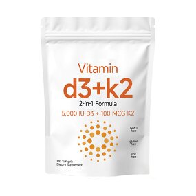 Vitamin D3 K2 Capsules - Manufacturer Tianyuan 5000IU 100MCG Immune Bone
