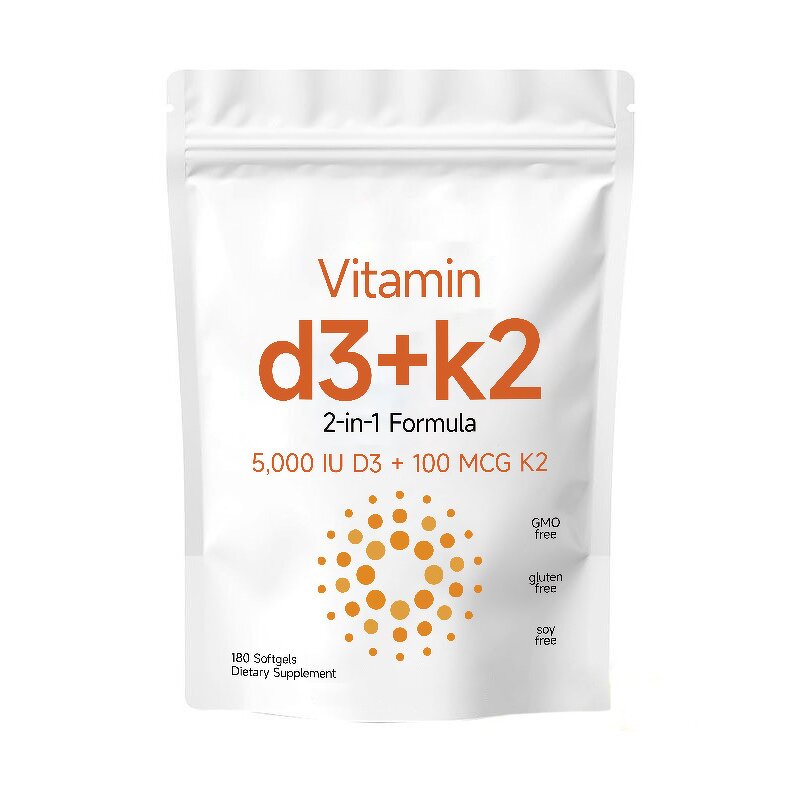 Vitamin D3 K2 Capsules - Manufacturer Tianyuan 5000IU 100MCG Immune Bone