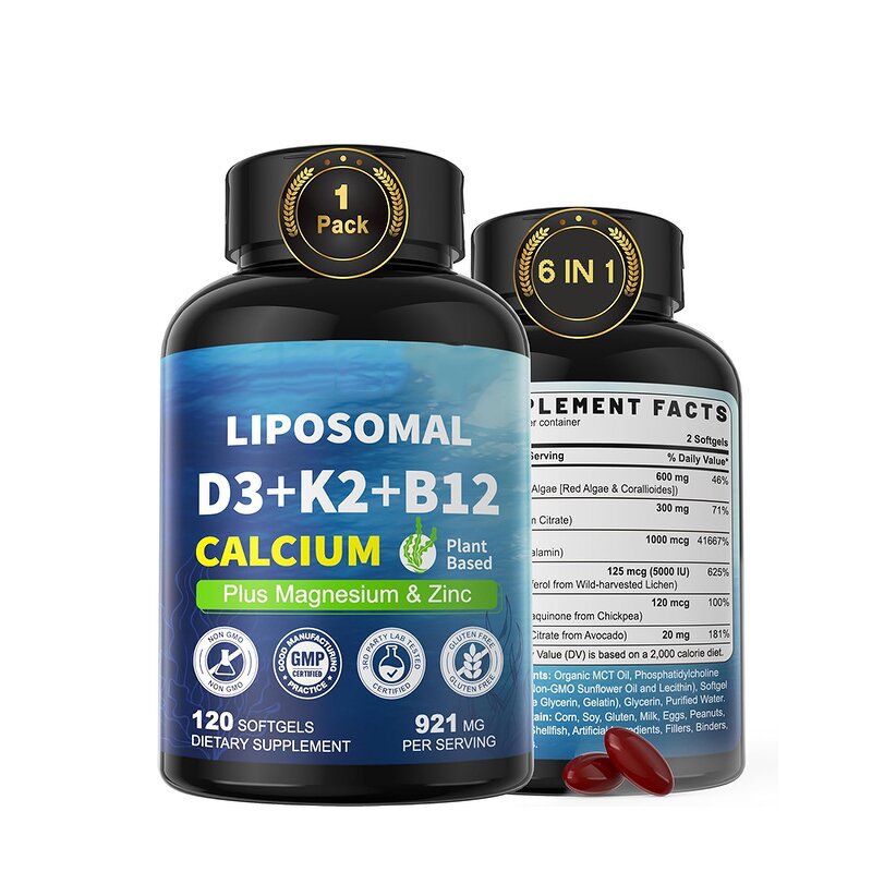 Liposomal Vitamin D3 K2 Capsules Manufacturer - Vigoworld 6-in-1 Vegan for Bone