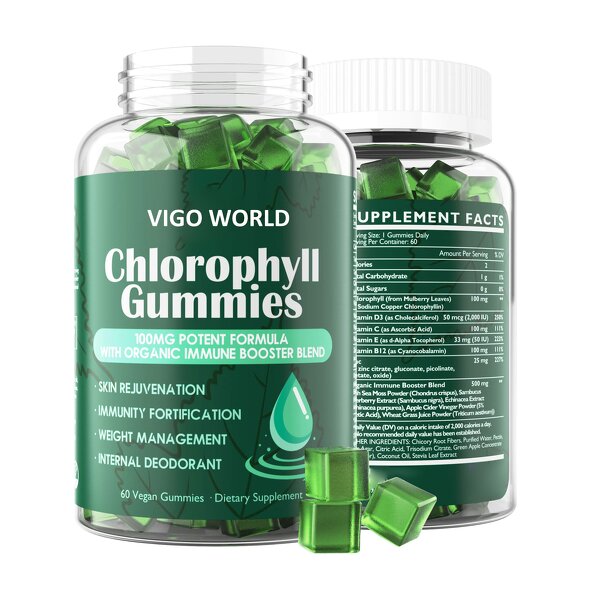 Chlorophyll Gummies Manufacturer - Vegan with ACV & Sea Moss Elderberry for Energy