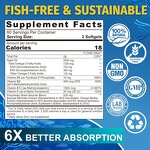 Vegan Omega 3 Supplement Manufacturer - with DHA EPA ALA & 5000IU Vitamin D3 K2 CoQ10