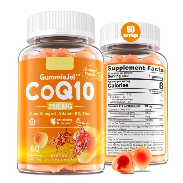 CoQ10 Filled Gummies Manufacturer - Wholesales Sugar-Free with Omega-3 Zinc & Nicotinamide