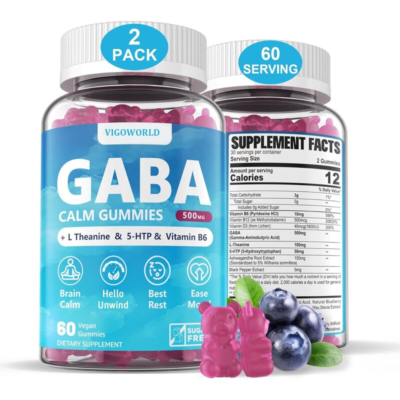 GABA Gummies Manufacturer - Vigo 500 mg Sugar-Free with L Theanine 5-HTP for Calm