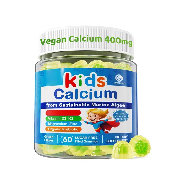 Kids Calcium Gummies Manufacturer - Private Label Sugar Free 400mg with D3 K2 Magnesium Zinc