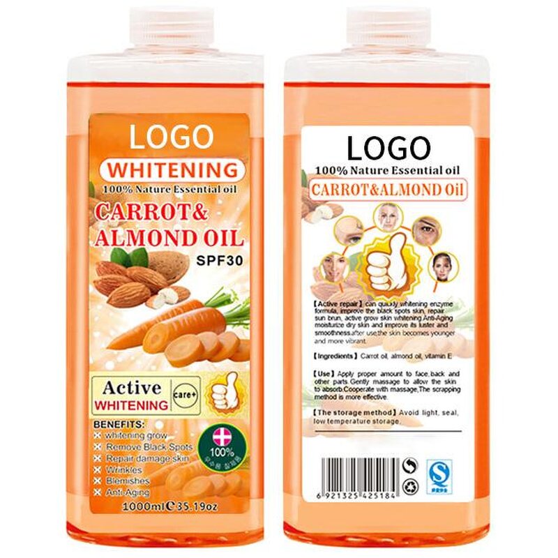 Carrot Almond Oil - Manufacturer OEM 100% Pure Skin Body Whitening Essential