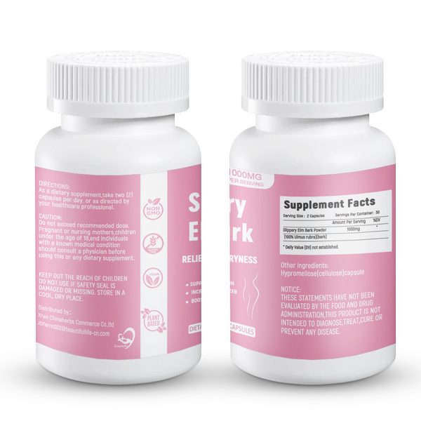 Slippery Elm Capsules Manufacturer - Hot Sale 1000mg for Wetness