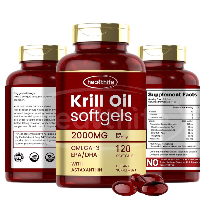 Red Krill Oil Soft Capsules Manufacturer - Private Label Halal 2000mg Astaxanthin Omega 3
