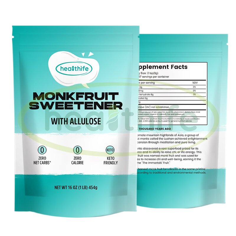 Allulose Sweetener Manufacturer - Healthife with Monk Fruit Blend Sugar Substitute 454g