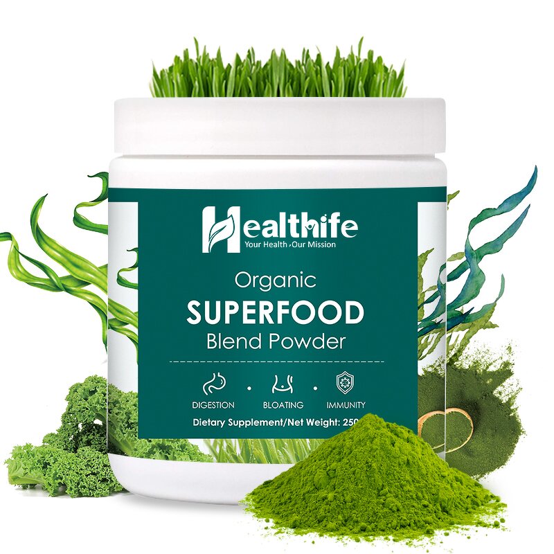 Super Greens Powder Manufacturer - OEM Organic Spirulina Chlorella Wheatgrass Kale Blend