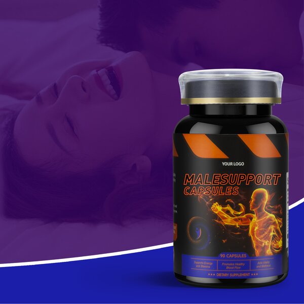 Male Support Capsules Manufacturer - 90 Count with Maca for Natural Vitality Adults