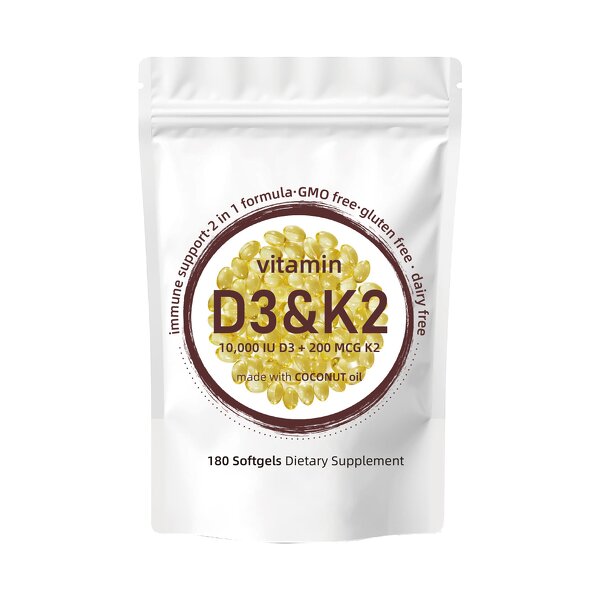 Vitamin D3 K2 Softgels - Manufacturer 5000IU + 100mcg Health Supplement