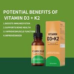 Vitamin K2 D3 Drops - Manufacturer OEM Vegan Heart Bone Immune Glass Bottle
