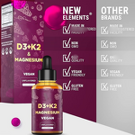 Vitamin D3 K2 Drops Manufacturer - OEM Private Label Vegan with Magnesium Glycinate