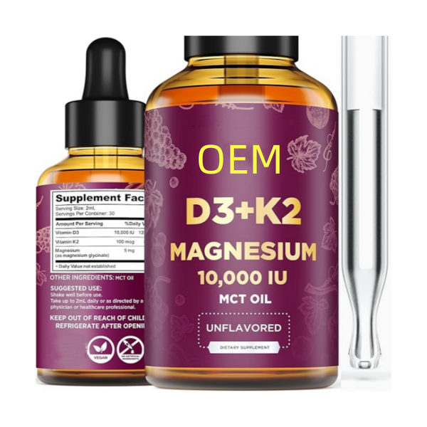 Vitamin D3 K2 Drops Manufacturer - OEM Private Label Vegan with Magnesium Glycinate